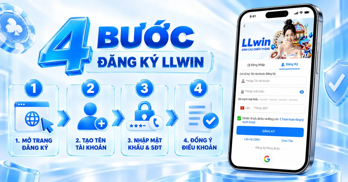 Bốn bước đăng ký LLWIN trên giao diện điện thoại