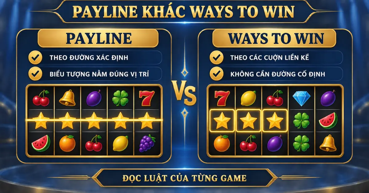 So sánh Payline và Ways to Win trong game slot